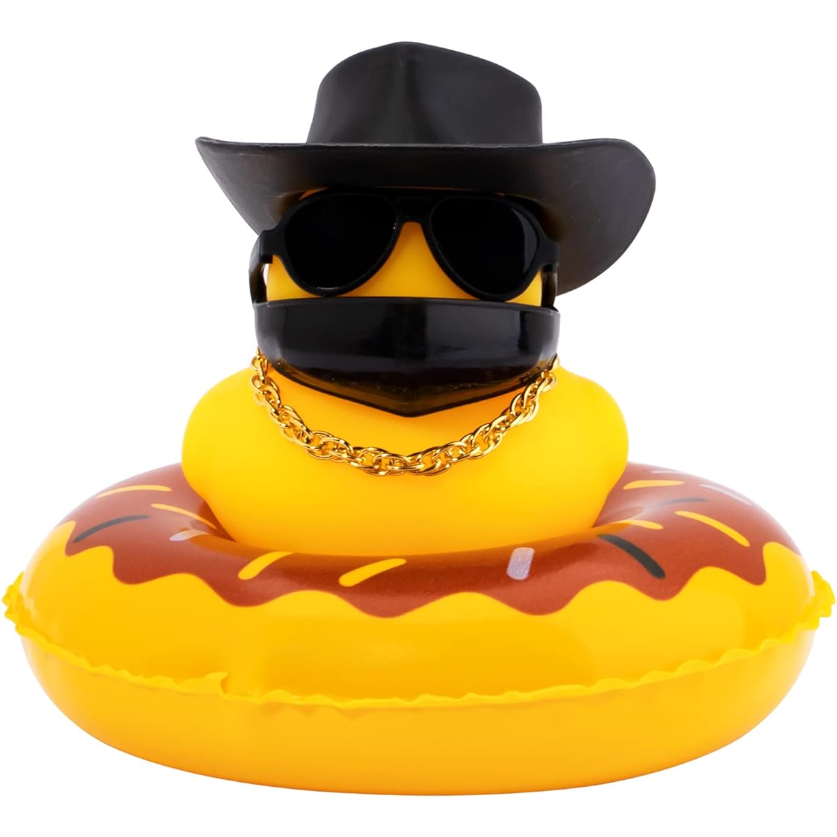 wonuu Car Duck Rubber Duck Car Ornament Duck Car Dashboard Decoration Cute Headband Swim Ring Necklace Sunglasses