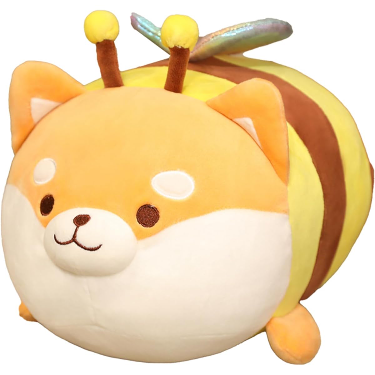 Shiba Inu Bee Stuffed Animal Pillow Cute Bee Dog Plush Toy Cute Honeybee Stuffed Animal Soft Corgi Plush Toy Cuddle Pillow Toy Gift for Kids 15.7 Inch