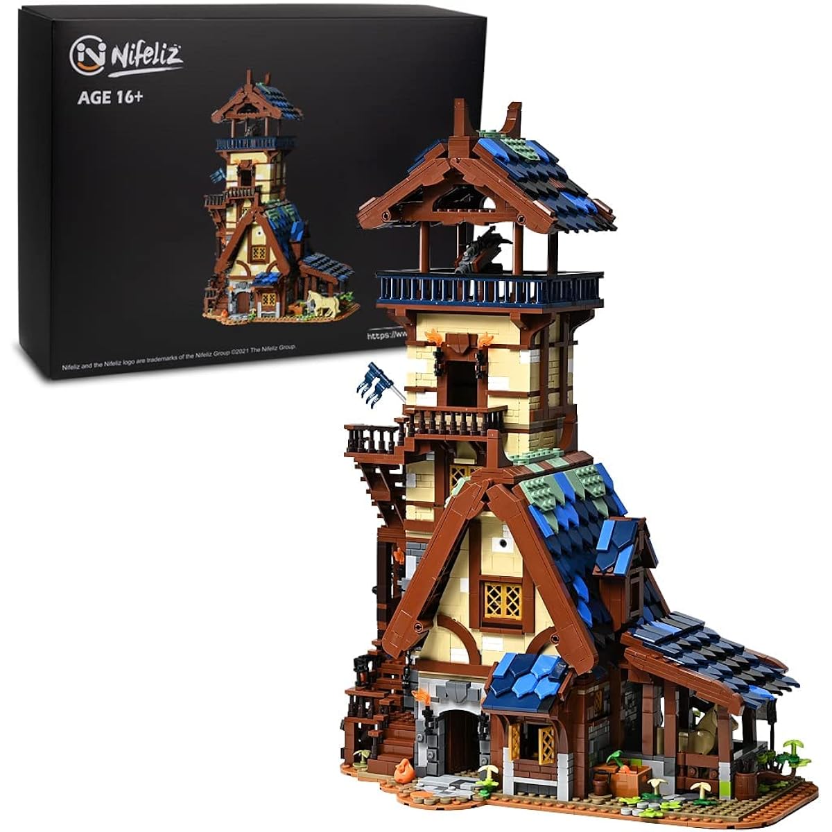 Nifeliz Medieval Observation Tower Building Kit - Impressive Build and Display Model for Adults/Teens/Kids (3061 Pieces)