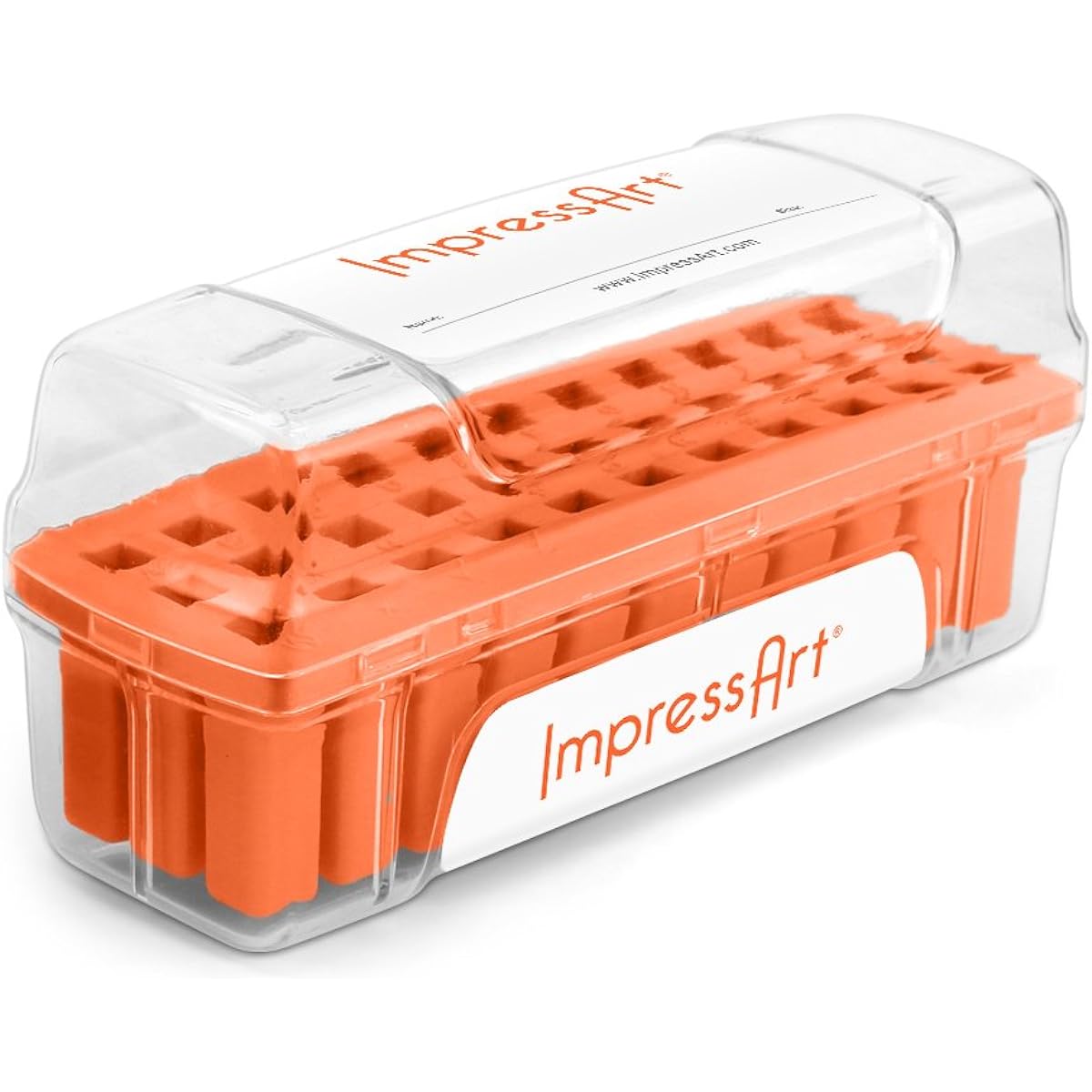 Impressart Letter Stamp Storage Case, Orange, 6mm- Store Metal Stamps