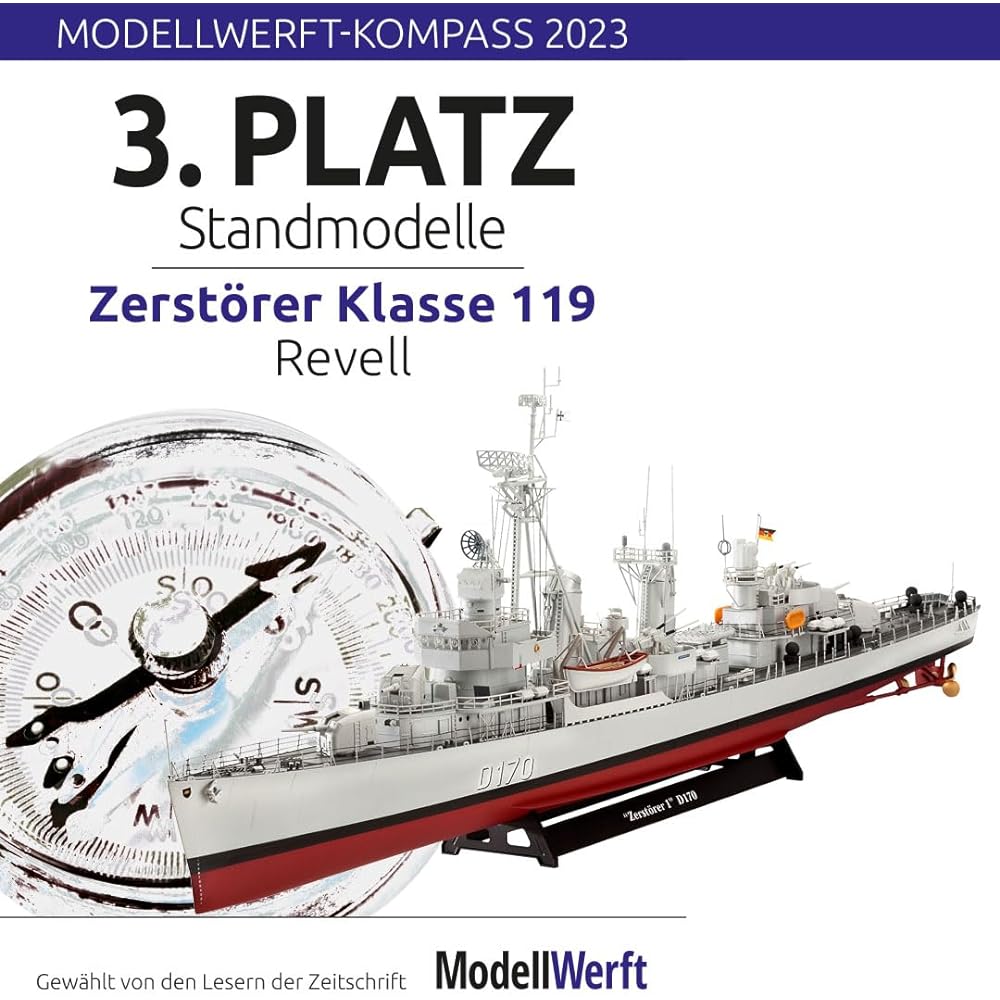German Revell (Revell) 1/144 German Destroyer Class 119 (Z1/Z5) Plastic Model 05179 Molding Color
