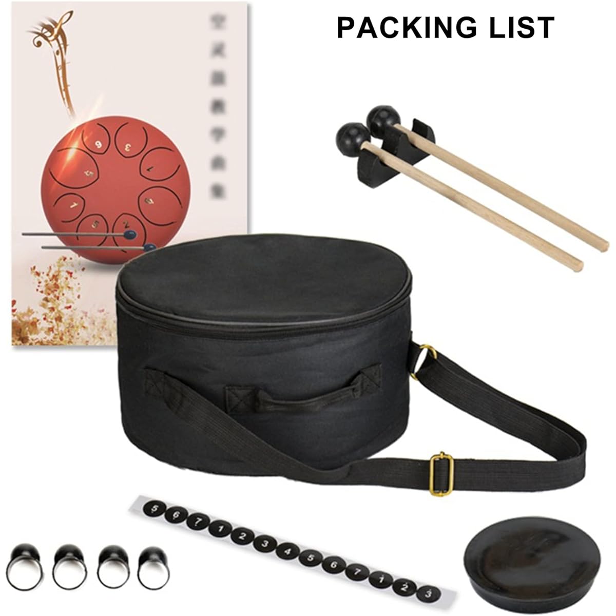 Tongue Drum 12 Inch 13 Notes Steel Tongue Musical Instrument Handpan Drum with Travel Bag Mallet Knock Finger Pick Steel Drum for Kids Adults Beginners Healing Yoga Meditation Gift/77 (Color: Lake Blue, Size: 12 inches 13 tones)