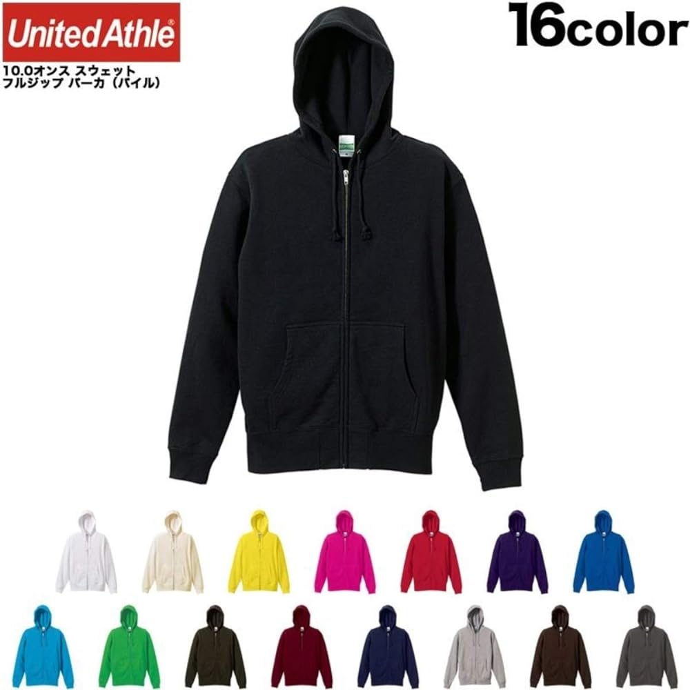 10.0oz Sweatshirt Full Zip Parka (Pile) S-XL Size 21 Colors United Athle 5213-01 UnitedAthle