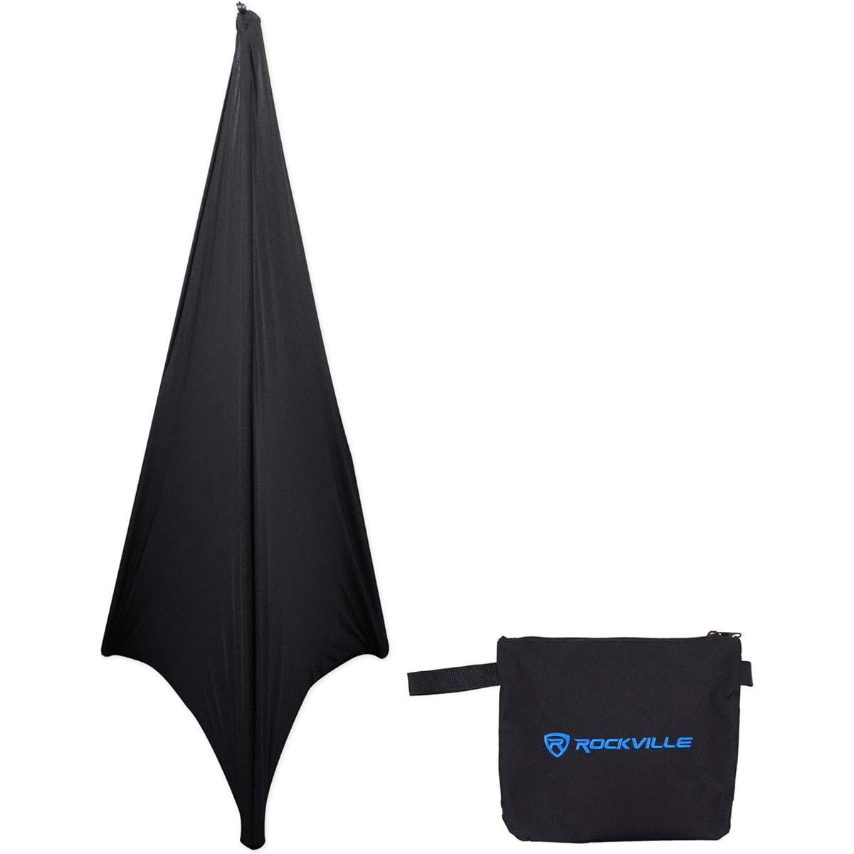 Rockville RSC7B Black Tripod PA Speaker Stand Scrim Cloth + 2 Carry Bags