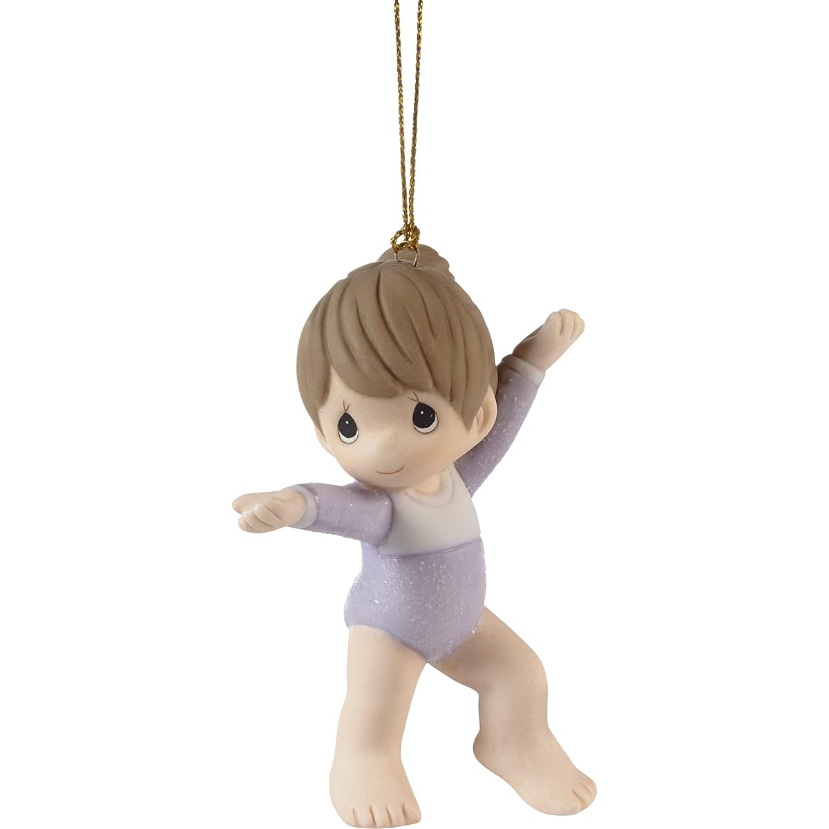 Precious Moments 211036 Greatness is Already Inside You Brunette Bisque Porcelain Ornament White