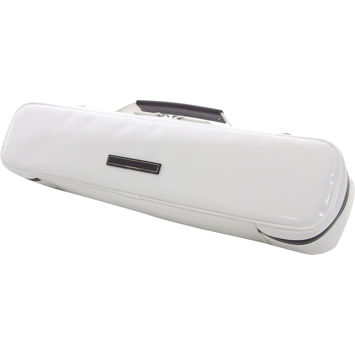 NAHOK H-tube (B foot) flute case guard "Amadeus/wf" White/Genuine leather chocolate handle [Waterproof fabric made in Germany x special temperature control function & shock absorbing material + waterproof zipper] Fabric from Germany, Made in Japan.