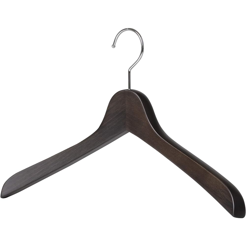 [Nakata Hanger] Made in Japan Small Wooden Men's Shirt Hanger Set of 5 Smoke Brown SET-02 (400mm)