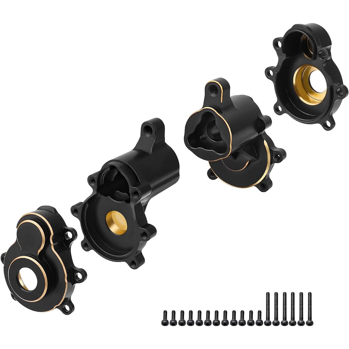 Hobbypark Rear Brass Portal Housing Cover Weight (Inner & Outer) Heavy Duty Redcat Gen8 Upgrade Parts Fit for Scout II Axe V2 V1 Rock Crawler