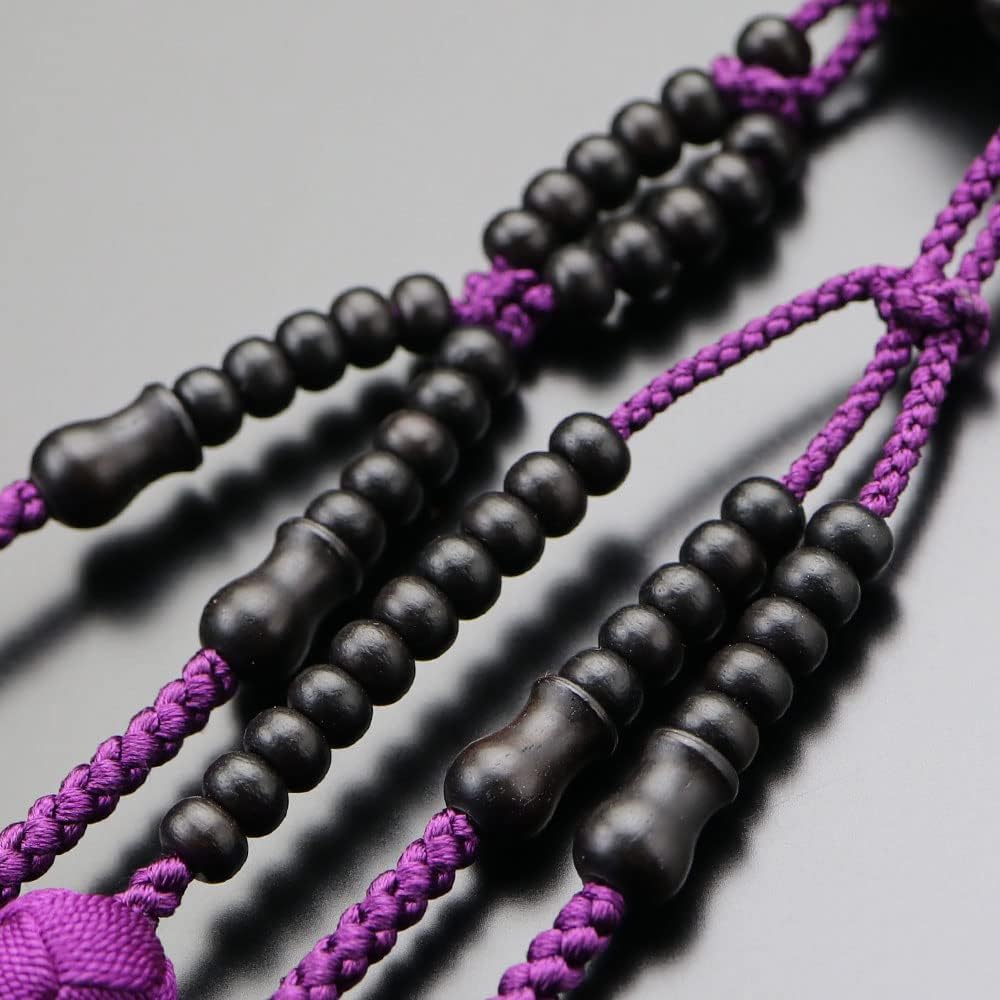 ≪Special Price≫Nenju.com Nichiren Buddhist Prayer Beads for Women 8 Size Striped Ebony Sanskrit Tenbou [Authentic Prayer Beads Kyoto Prayer Beads Kyoto 108 Beads 8 Size Wooden Lotus Funeral Memorial Ceremony Two Rows Two Wheels My Prayer Beads 2000400400