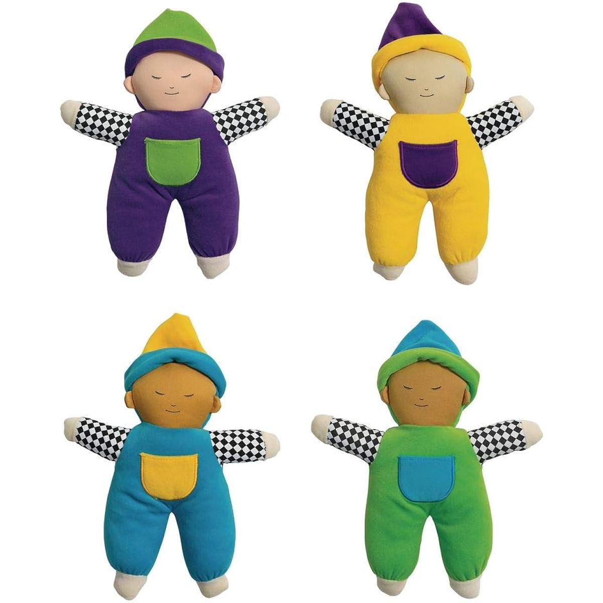 Excellerations Multicultural Velour Soft Babies - Set of 4 (Item # all4by)
