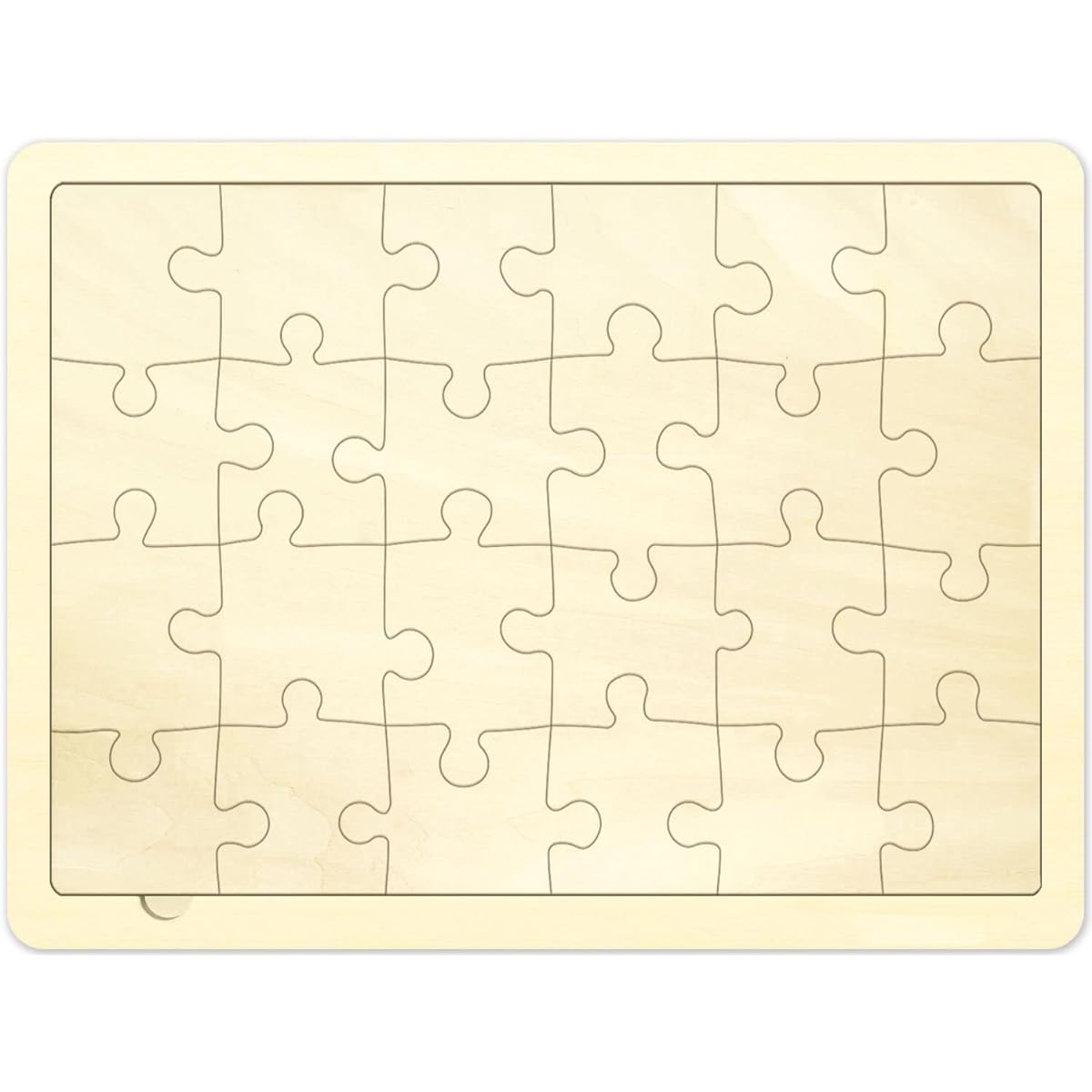 Blank Puzzle 24 Pieces Each Piece is Unique, Blank Wooden Jigsaw Puzzle with Puzzle Tray for Craft & DIY 11.7 x 8.8 Inch 1 Pack