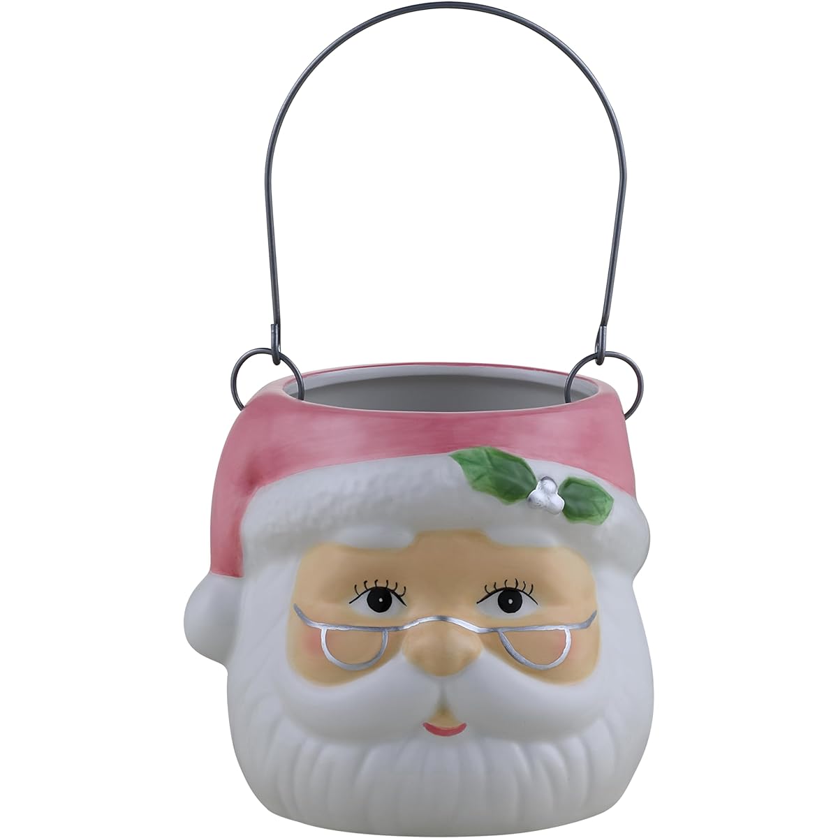 Mr. Christmas Nostalgic Pastel Santa Container Pink