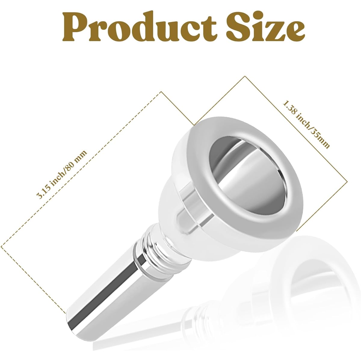 ROWELL Euphonium Mouthpiece 12C Euphonium Mouthpiece Baritone Mouthpiece Standard Euphonium Mouthpiece Silver Plated Euphonium Mouthpiece Professional Baritone Euphonium Replacement Mouthpiece
