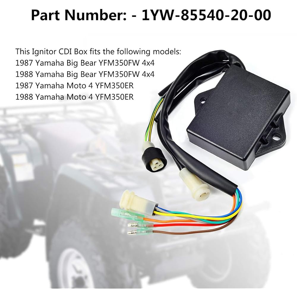 Ignition CDI Box 1987 1988 for Yamaha Big Bear YFM350FW 4x4 & Moto 4 YFM350ER 1YW-85540-20-00