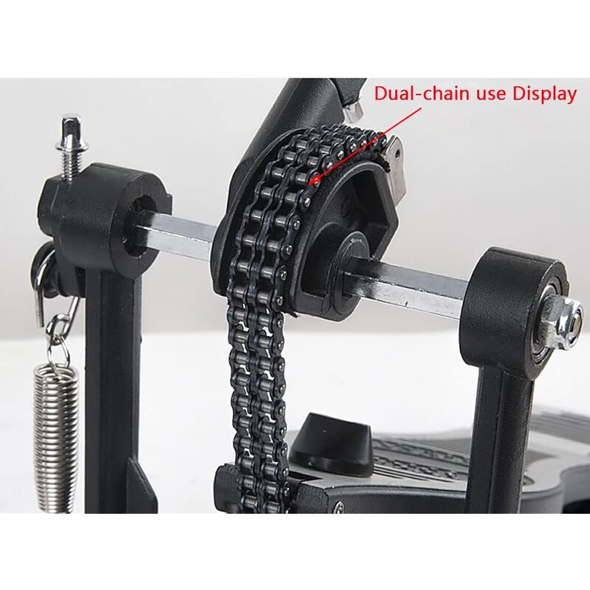 TUOREN Bass Drum Foot Pedal Chain Assembly Percussion Instrument Parts Double Chain Drive Intense Play