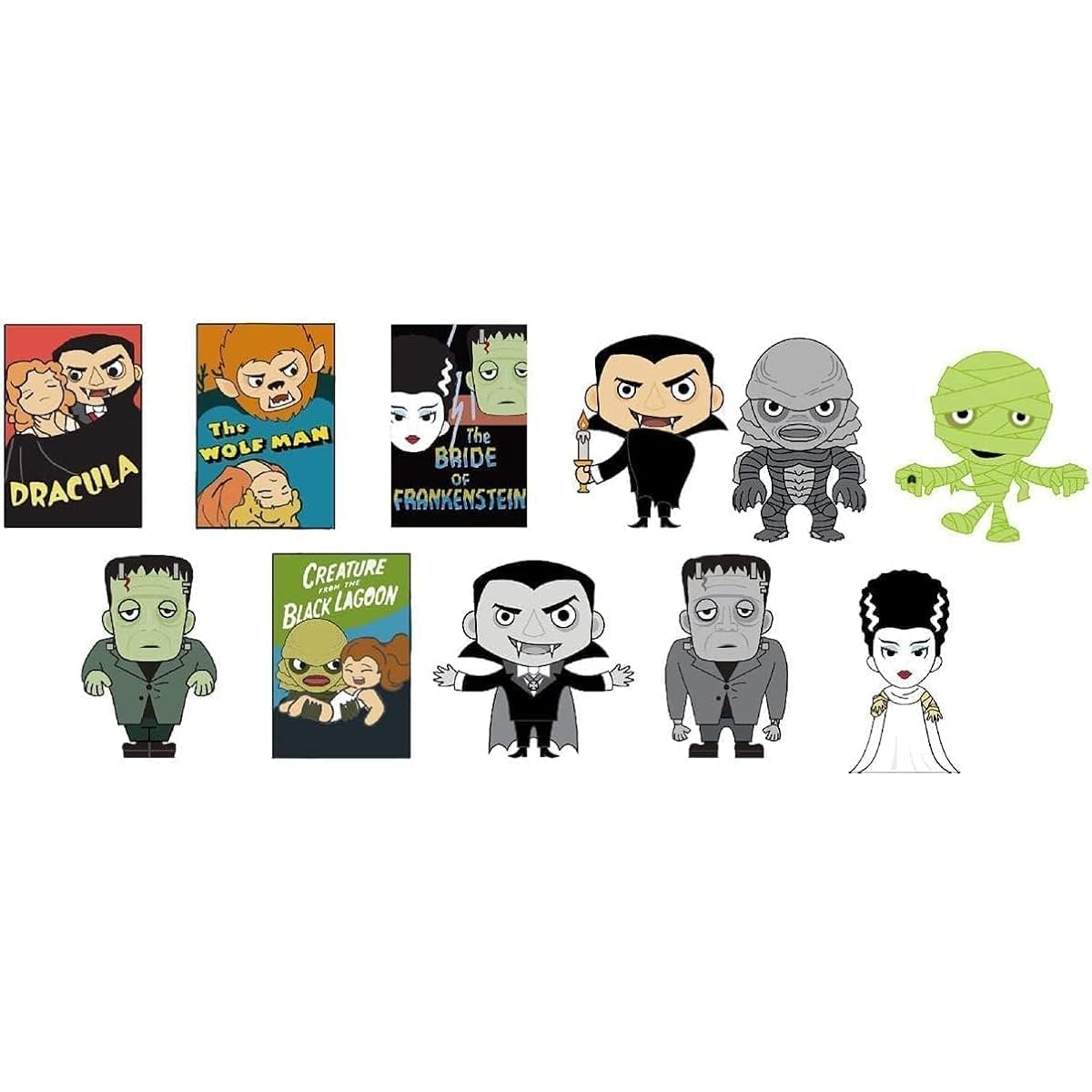 Funko Twosome Frankenstein Exclusive Blacklight Figure Horror Pop! Universal Studios Monsters Frank Soda Display & 3 Trading Card Set