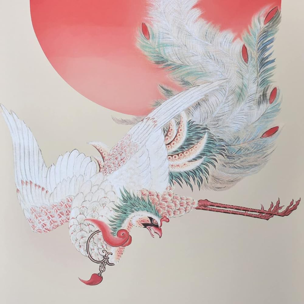 Hare no Machi Gallery Hanging Scroll, Sunrise Phoenix, Ito Jakuchu, Shakugo, Width 54.5 x Height 190cm, Reproduction of a masterpiece owned by the Museum of Fine Arts, Boston