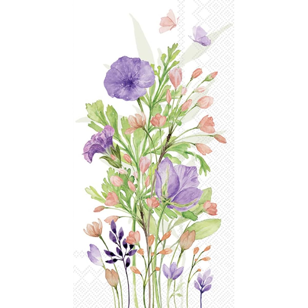 IHR Ideal Home Range 3-Ply Paper Napkins with Floral Spring, Easter and Summer Designs, 16-Piece Guest Size, Purple Floral