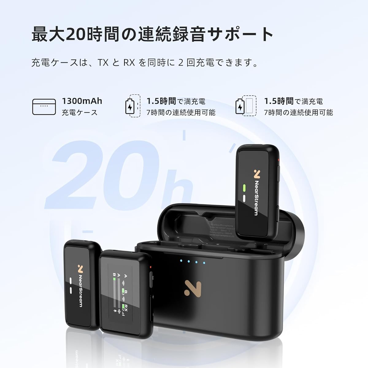 reless, Up to 20 Hours of Use, Certified for Technical Compliance, External Pin/Clip Microphone, Noise Cancelling, "2 Transmitters + 1 Receiver + Charging Case", Dual Channel, Camera/PC/Smartphone, For Interviews/Vlogs/Broadcasting, TikTok/YouTube AWM20T