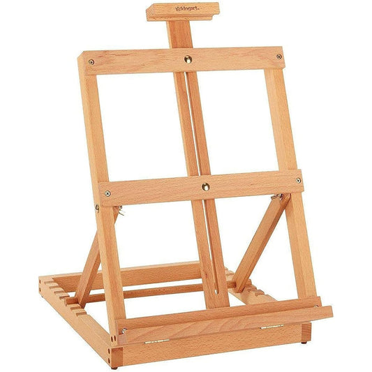 KINGART Heavy Duty Tabletop Wooden H-Frame Studio Easel with Natural Finish