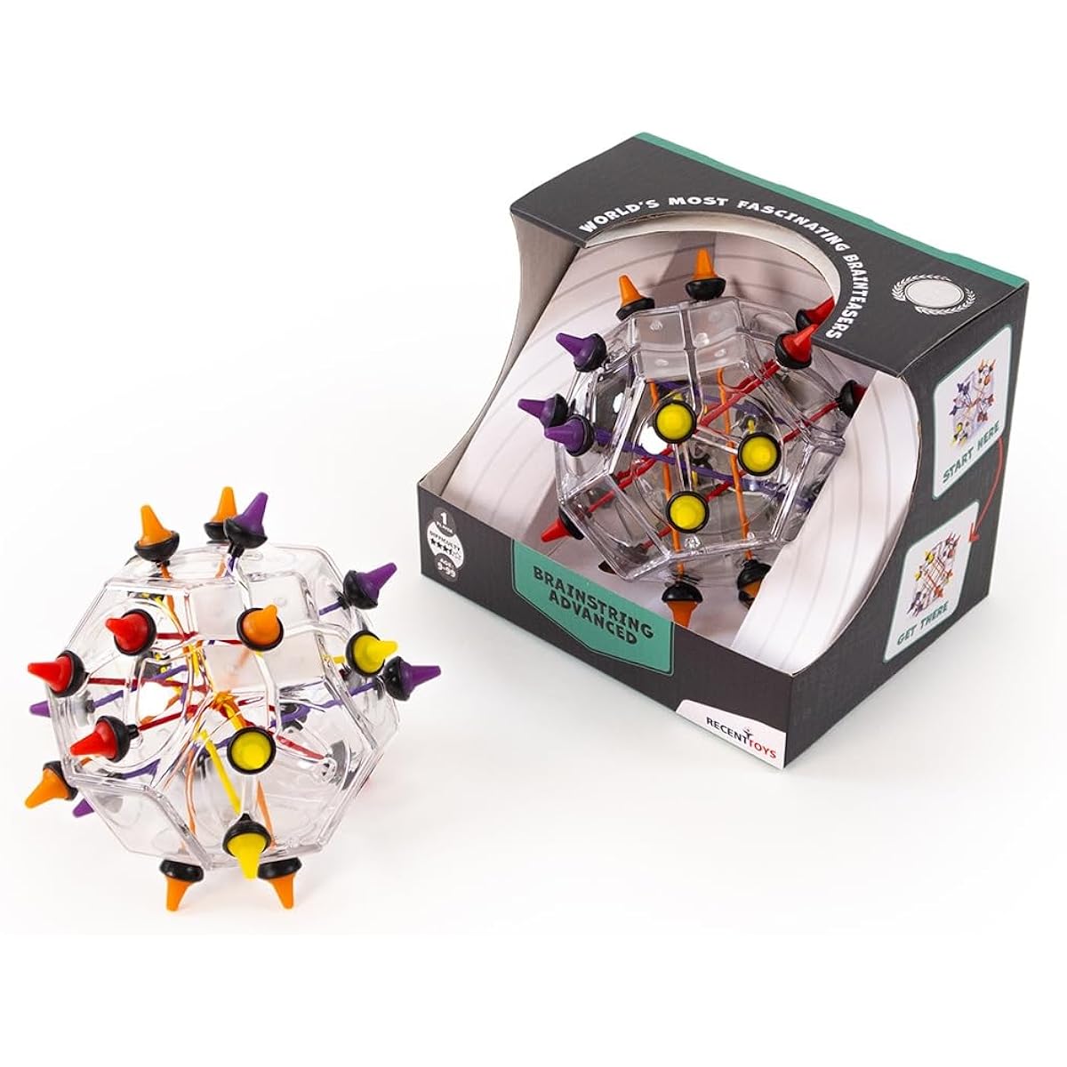 Brainstring Advanced – The Original Next Generation Brainstring from Recent Toys – A Travel Friendly Portable Brain Teaser Puzzle Game for Ages 14+