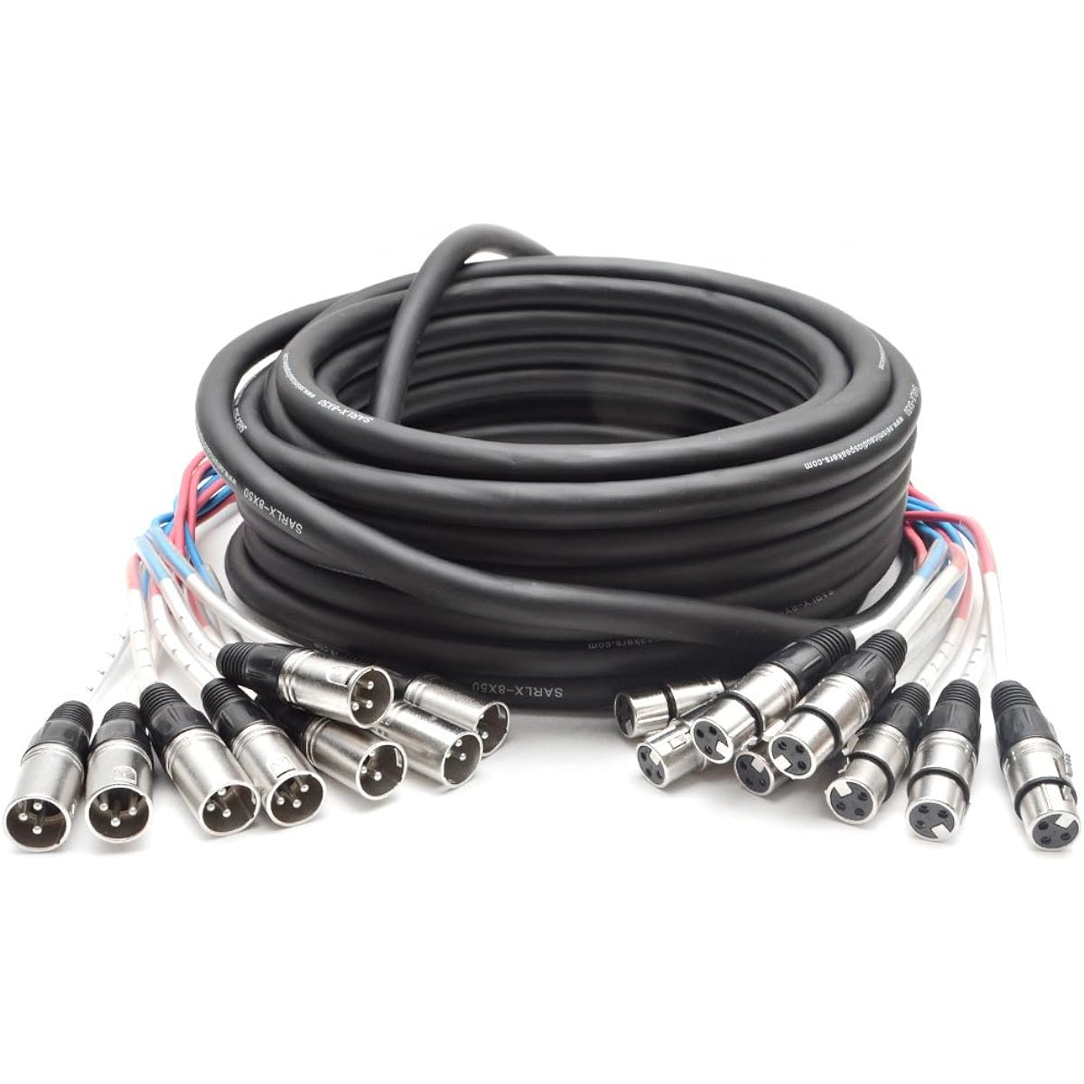 Seismic Audio-SARLX-8x50-8 Channel XLR Snake Cable 50ft Pro Audio Snake for Live/Recording/Studio/Gig Patch/Amplifier/Mixer/Audio Interface 50ft
