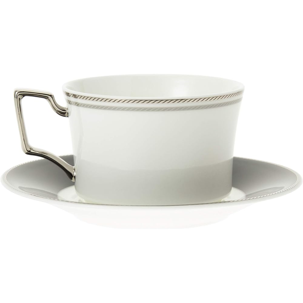 Noritake Cup & Saucer (color-changeable pair set) (for coffee and tea) 240cc Aidan 2 people White/Black Bone China P93687/4867-12