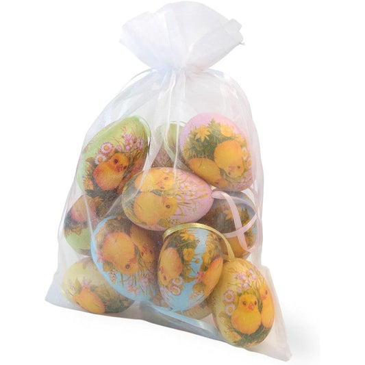 Vintage Style Chick Egg Ornament Set of 12