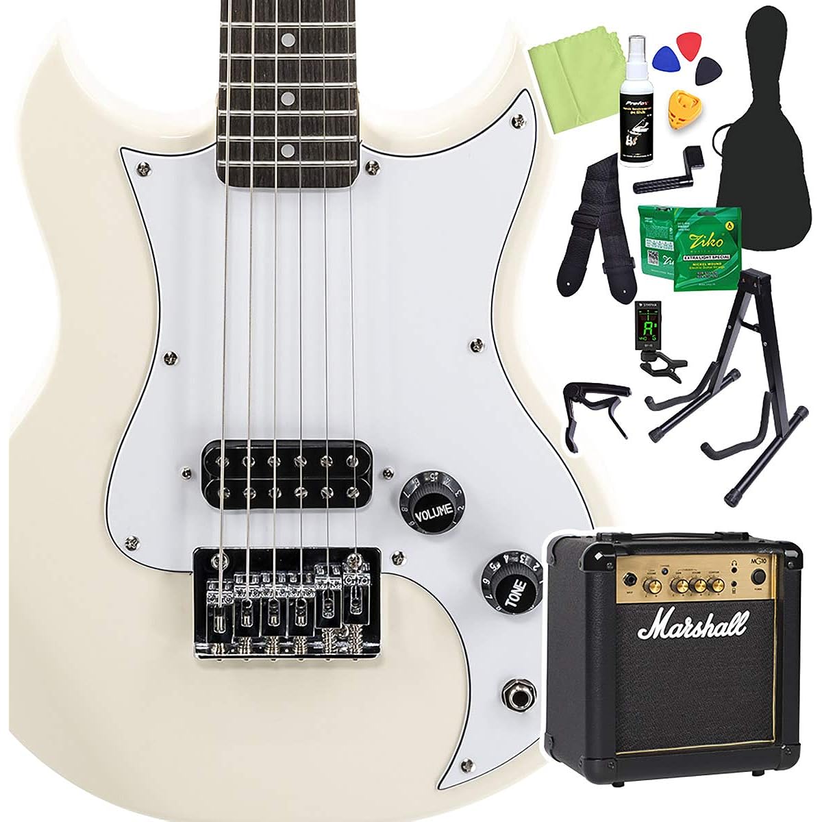 VOX SDC-1 MINI WH (White) Mini Electric Guitar Beginner 14-piece Set [Includes MG10] Mini Guitar Travel Guitar Short Scale White Box