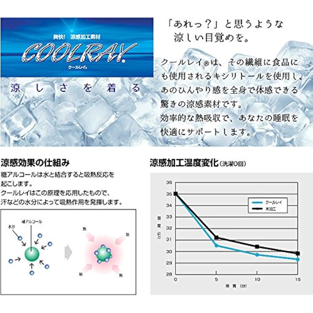 Tokunaga Coolray® Mat Pad + Pillow Pad Set Domestic Semi-Double Blue CRAMPS-2BL