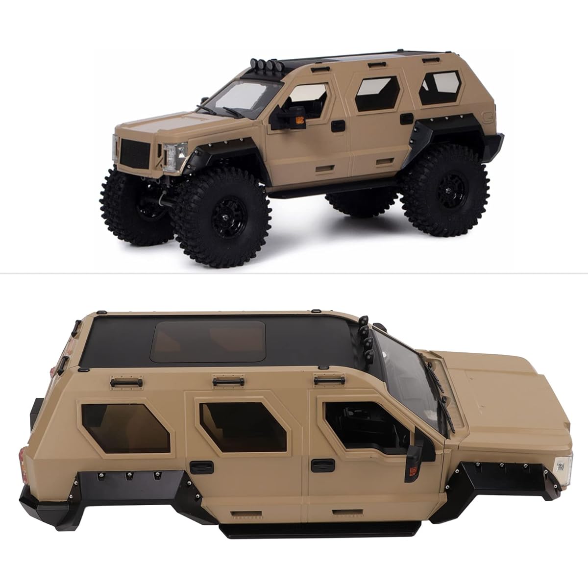 RC Body Shell 324mm Wheelbase Hard Plastic RC Car Shell Desert Yellow Accessories Spare Parts for Traxxas 1/10 RC