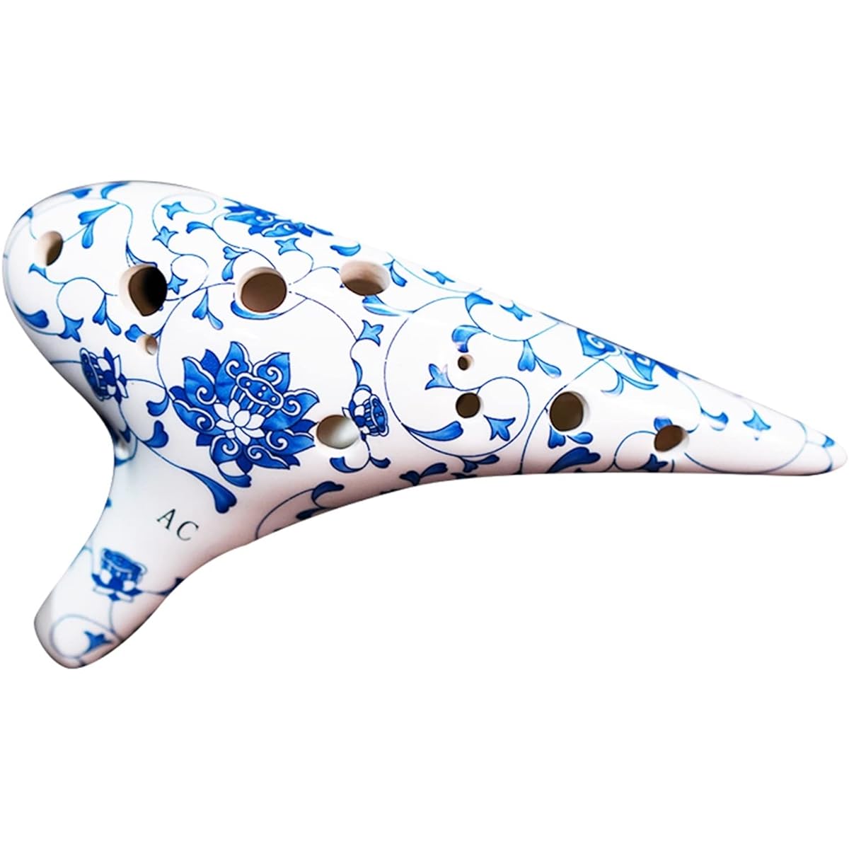 12 Holes Blue and White Porcelain Alto C Key Ocarina Musical Instrument Self-Taught Professional Playing Ocarina Ocarina Instrument