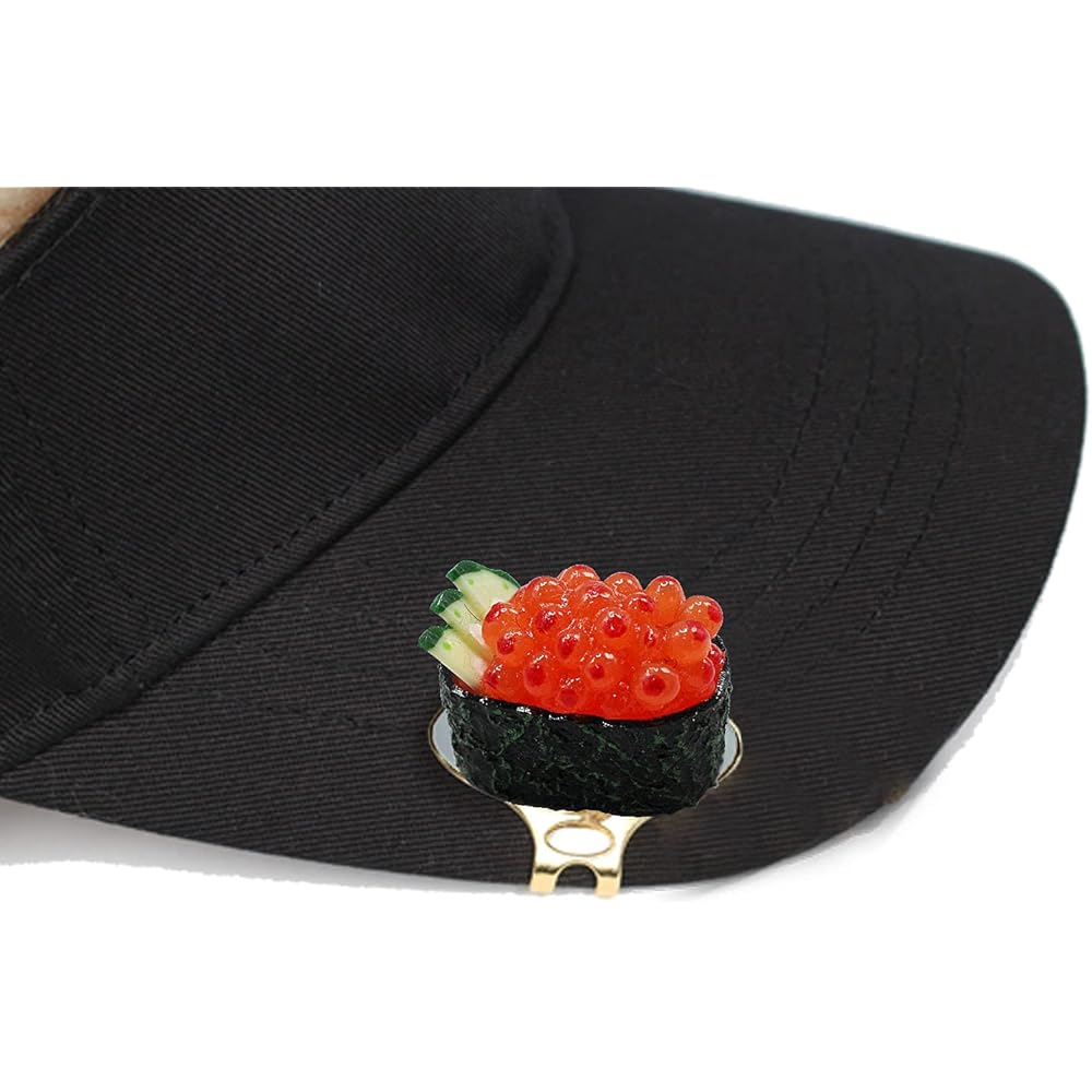 Hokushin Trading Golf Marker 3.2cm x 2.0cm x 2.4cm Kozumari Kobo Collaboration Product Food Sample Marker Gunship Sushi with Base Handmade Made in JAPAN MK0278/MK0279