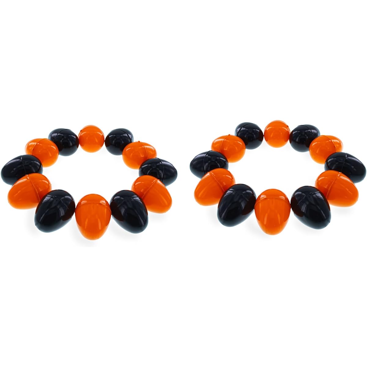 Halloween Theme 12 Orange and Black Plastic Easter Eggs 2.25"