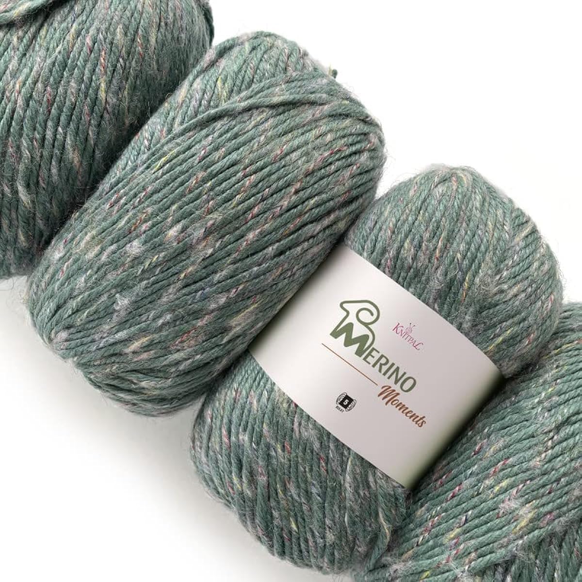 Merino-Moments Extra Soft Knit and Crochet Merino Wool Multicolor Baby Yarn, Thick Bulky Weight #5, Pack of 4, 456 Yards/400g (Mint Green)