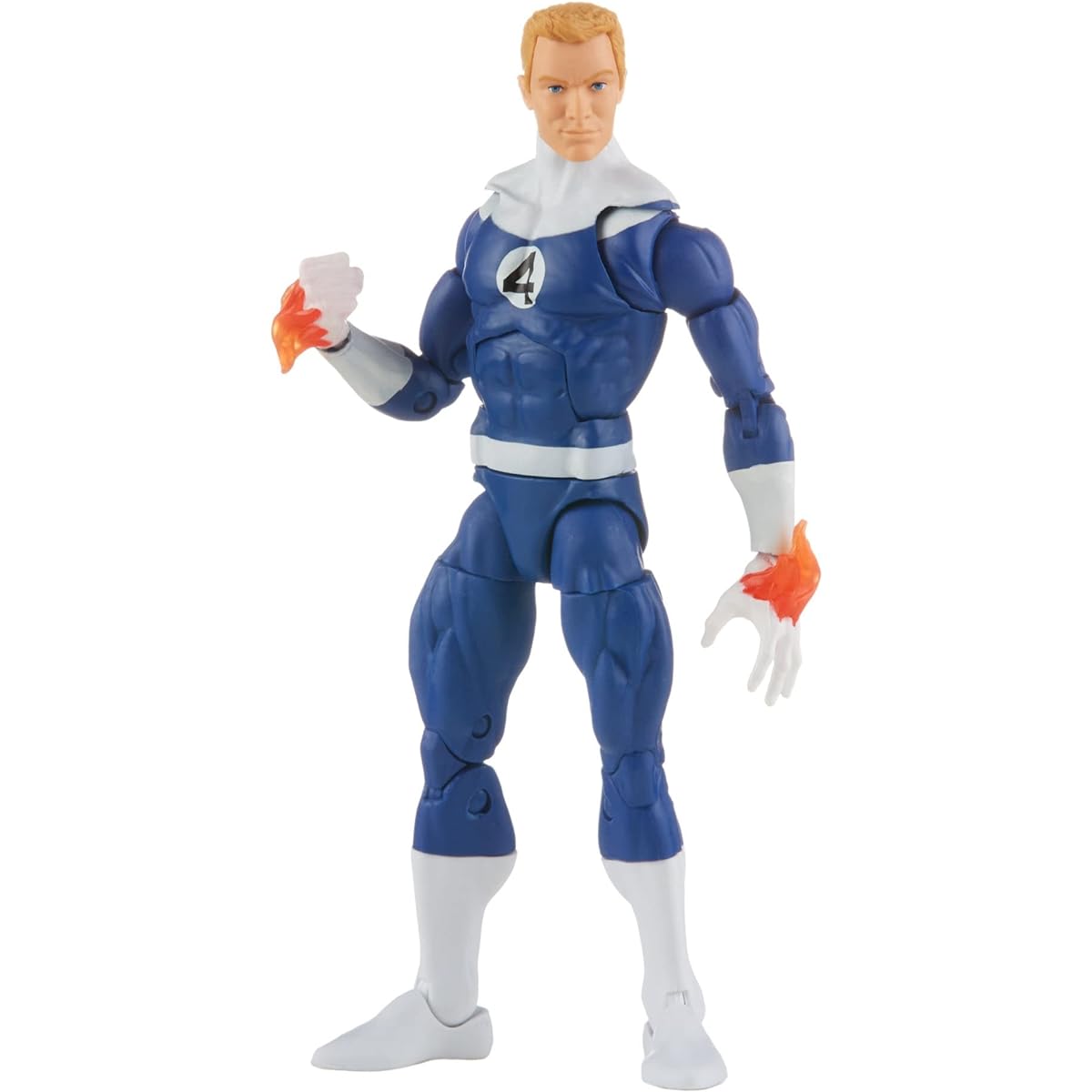 Marvel Hasbro Legends Series Fantastic Four Retro Human Torch 6-Inch Action Figure Toy with 5 Accessories
