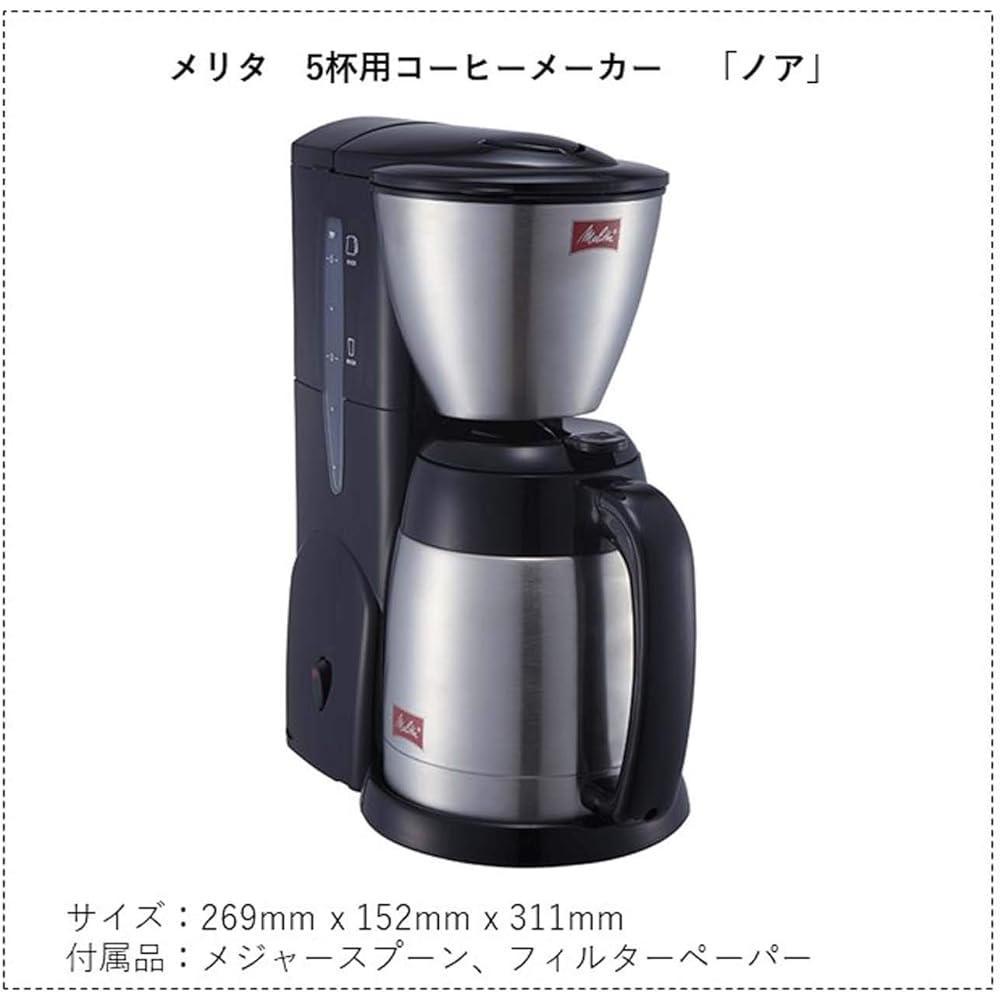 Melitta NOAR [For 2 to 5 cups / Compatible with 1 x 2 filter paper] White SKT543W