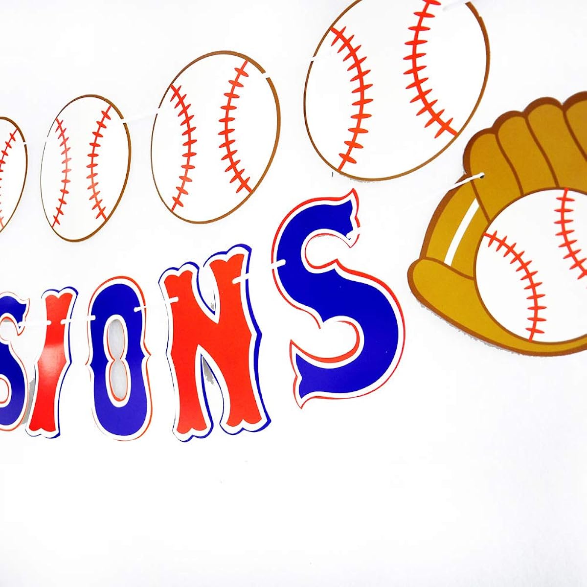 Baseball Party Paper Banner - Sports/Baseball Theme 1st Birthday Baby Shower Party Decorations Supplies Favors Wall Home Decor Photo Props Paper Triangle Flag Banner Garland