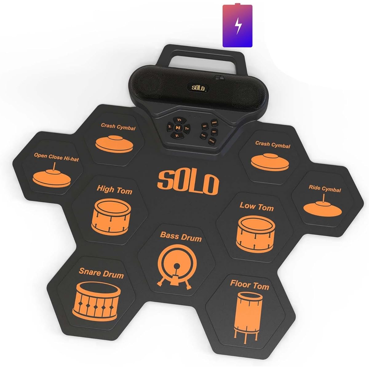 Hellery Electronic Drum Kit, Hand-wound Electronic Drums, for Kids, Adults, Girls, and Boys