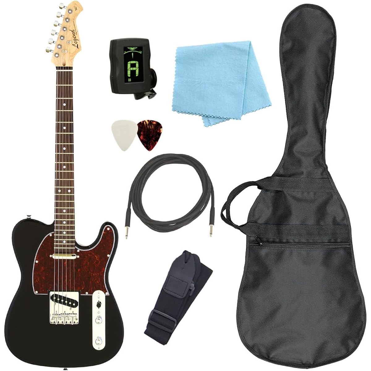 Electric guitar beginner set Telecaster type 7-piece set Legend LTE-Z TTBK/R [98765]