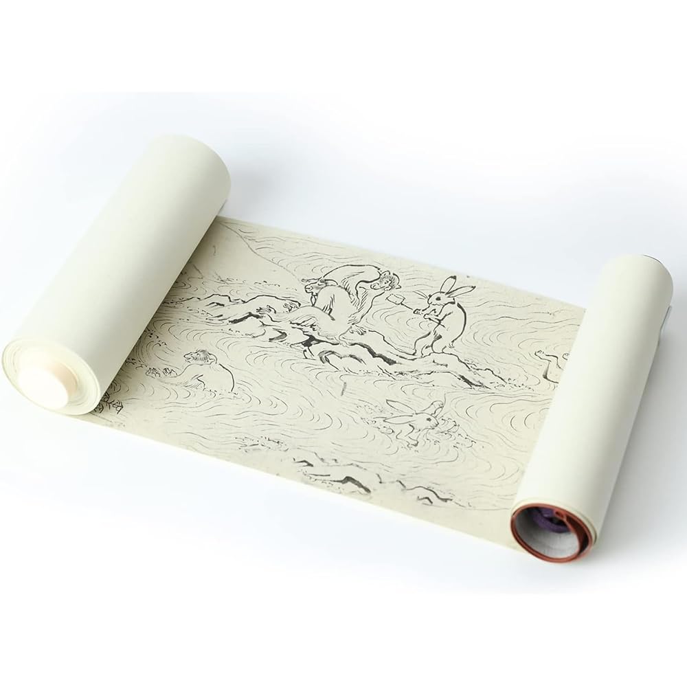 Reduced picture scroll National treasure Bird and beast human figures Goods Book Volume 1 Picture scroll Lexi History Interior Figurine Object Souvenir Japan Frog Rabbit Sumo Kyoto Kozanji Temple Manga Manga