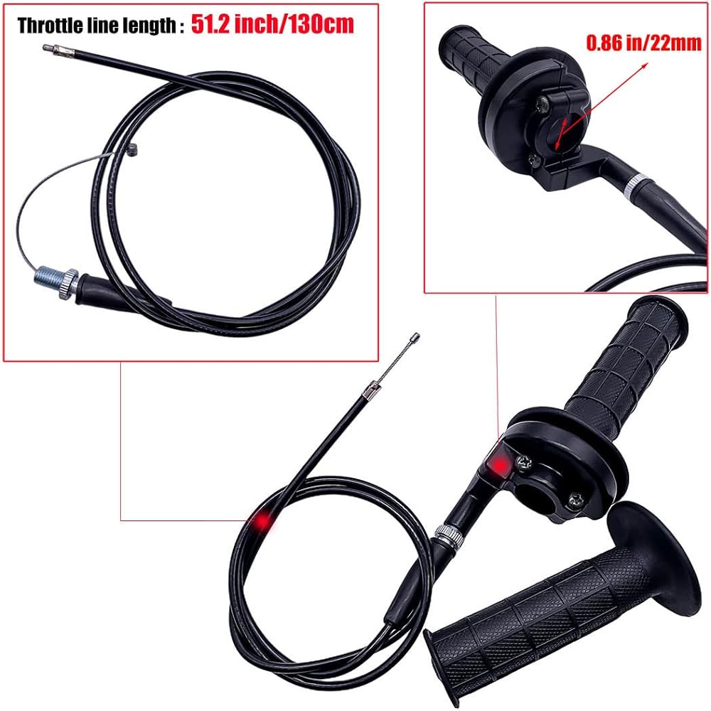 Auto-Moto Handlebar Throttle Grip + Throttle Cable + Throttle Housing Clamp for Honda XRF50 XRF70 XRF80 XRF100 Crf50 Crf70 Crf80 Crf100 Dirt Pit Bike 150cc-250cc NBX041