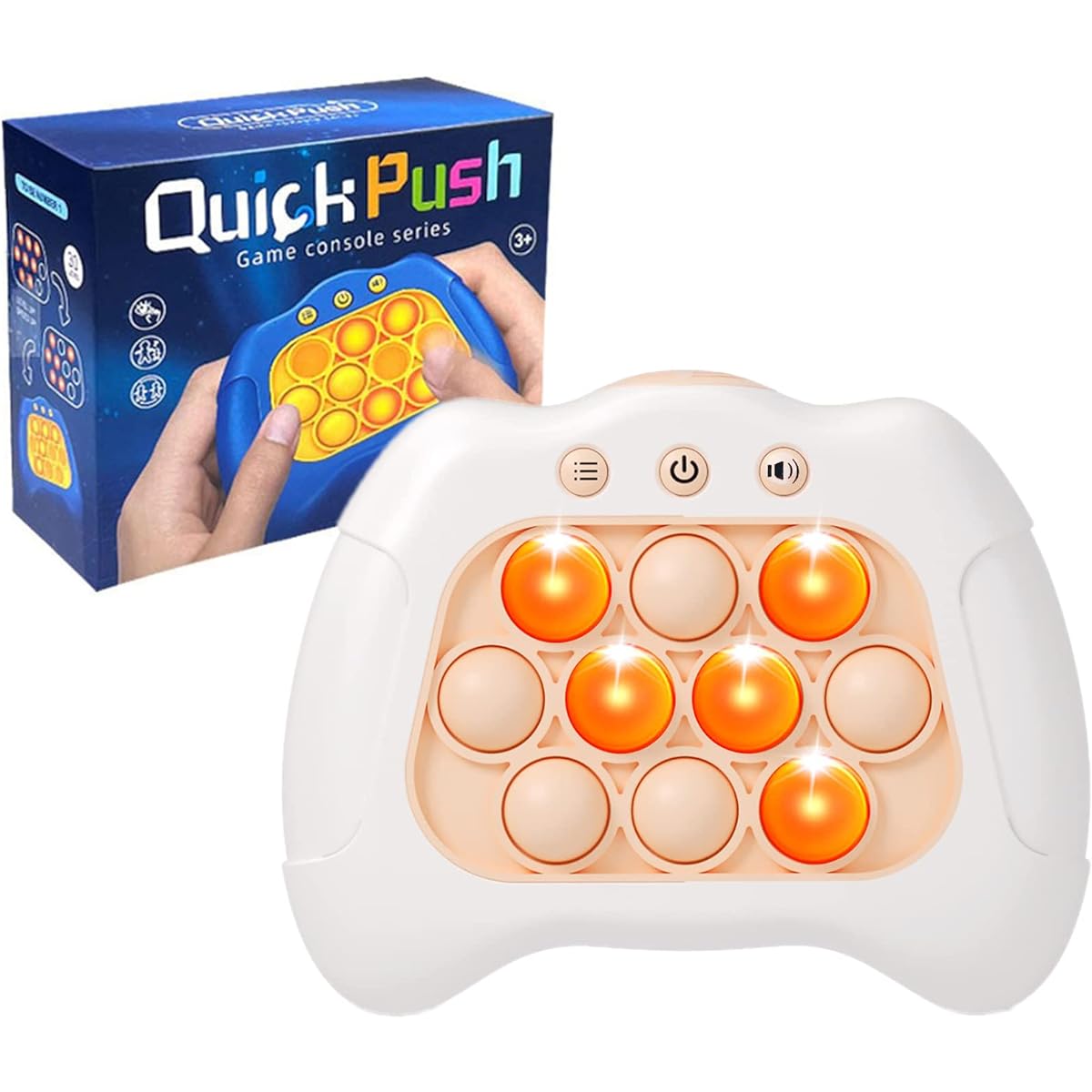 Ewantgo Handheld Game for Kids 6-12 Quick Push Pop Puzzle Game Machine Sensory Fidget Toy Birthday Gift for 6 Years Old 7 Years Old 8 Years Old Boys Girls White