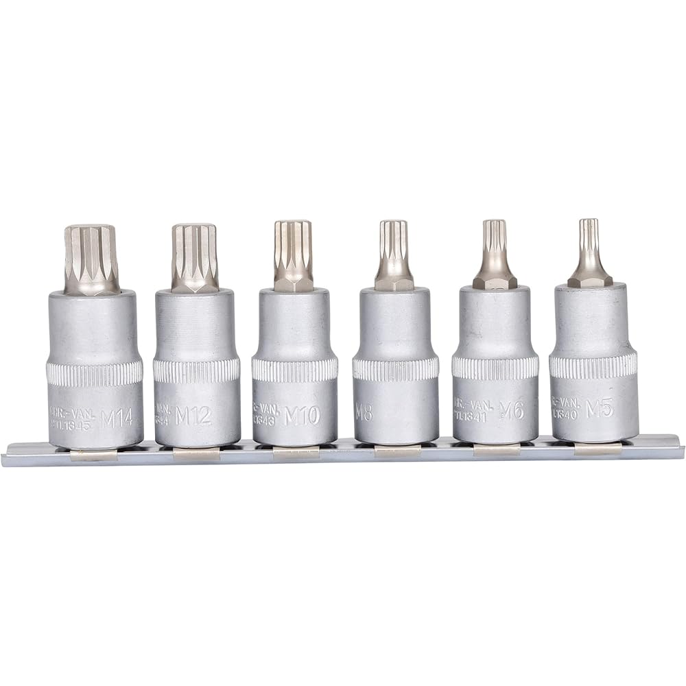 KS TOOLS XZN bit socket set 6 pcs 1/2 inch M5 M14 XZN bit socket set 6 pcs 1/2 inch M5-M14 911.1349