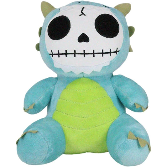 Ebros Gift Furrybones Fire Scorchie The Teal Dragon Skeleton Monster Soft Figure 9" Tall Furry Bones Mythical Fantasy Dragons Collectible Accent