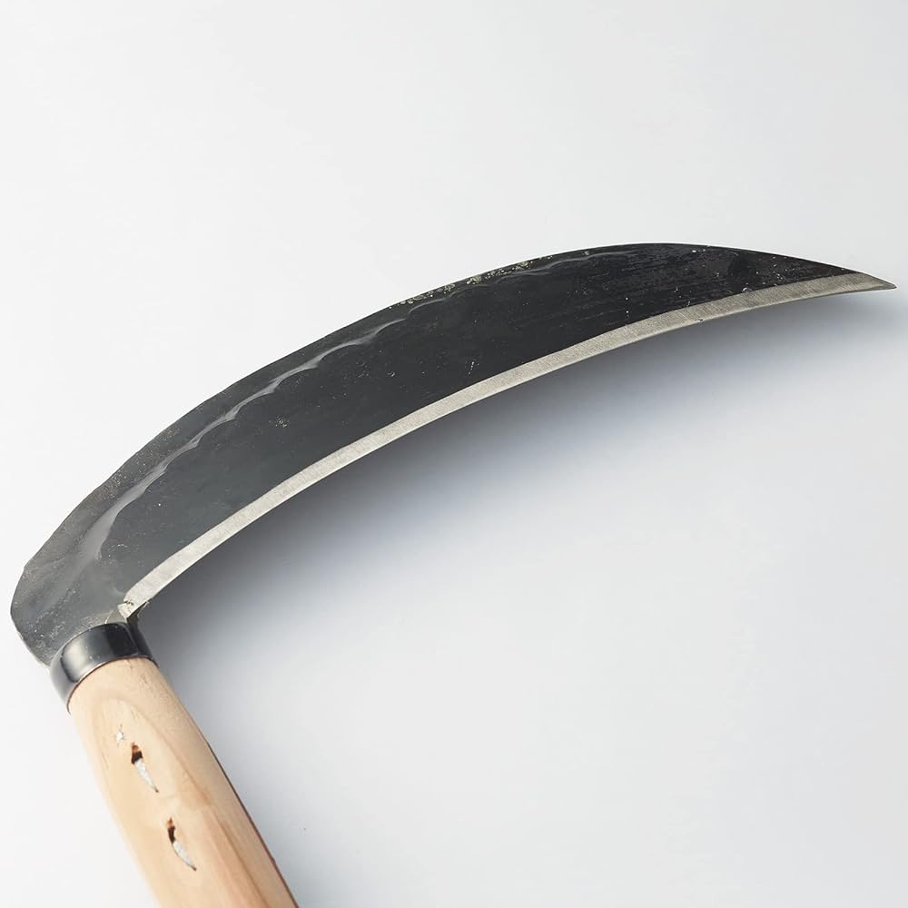 Aguri no Kura Geely Michinoku Crescent Sickle Handmade Back Blade 225mm Domestic Made in Japan Craftsman Forged Product Handmade Easy to Sharpen Grass Cutting Weeds Soft Grass