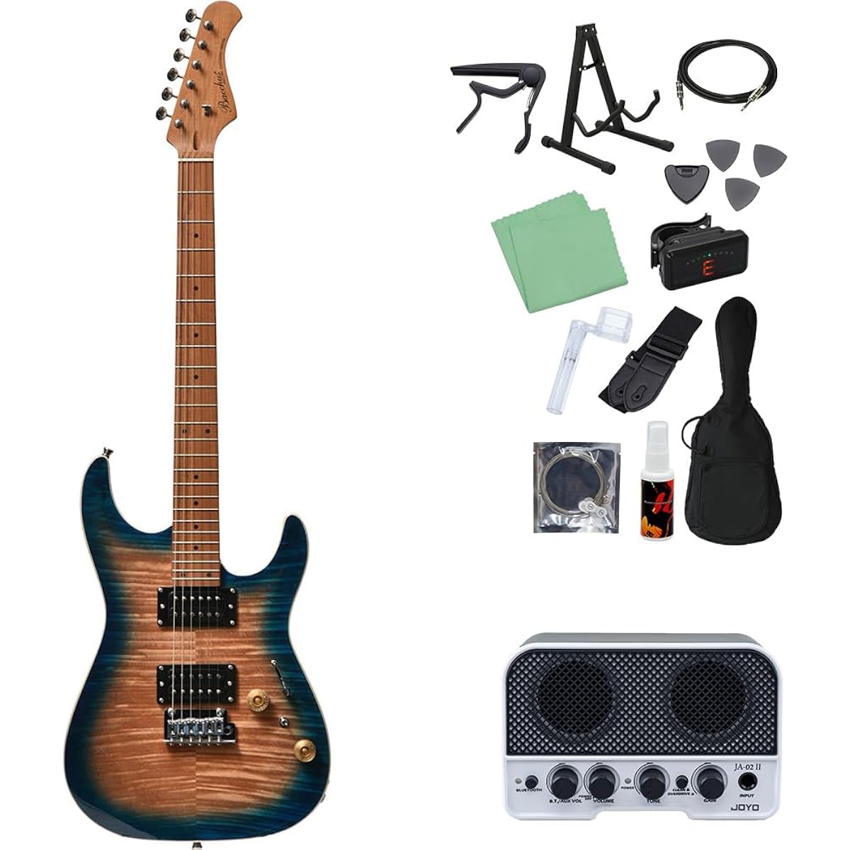 Bacchus IMP24 FMH-RSM/M N-BL-B 14-piece electric guitar beginner set [with Bluetooth mini amp] Stratocaster type Universe series Bacchus