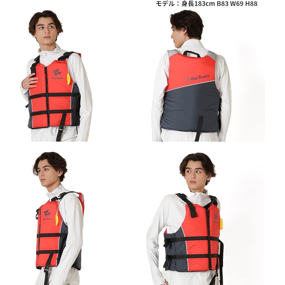 REEF TOURER Snorkeling Snorkeling Vest with Whistle for Adults Red [M/L Size] RA0409