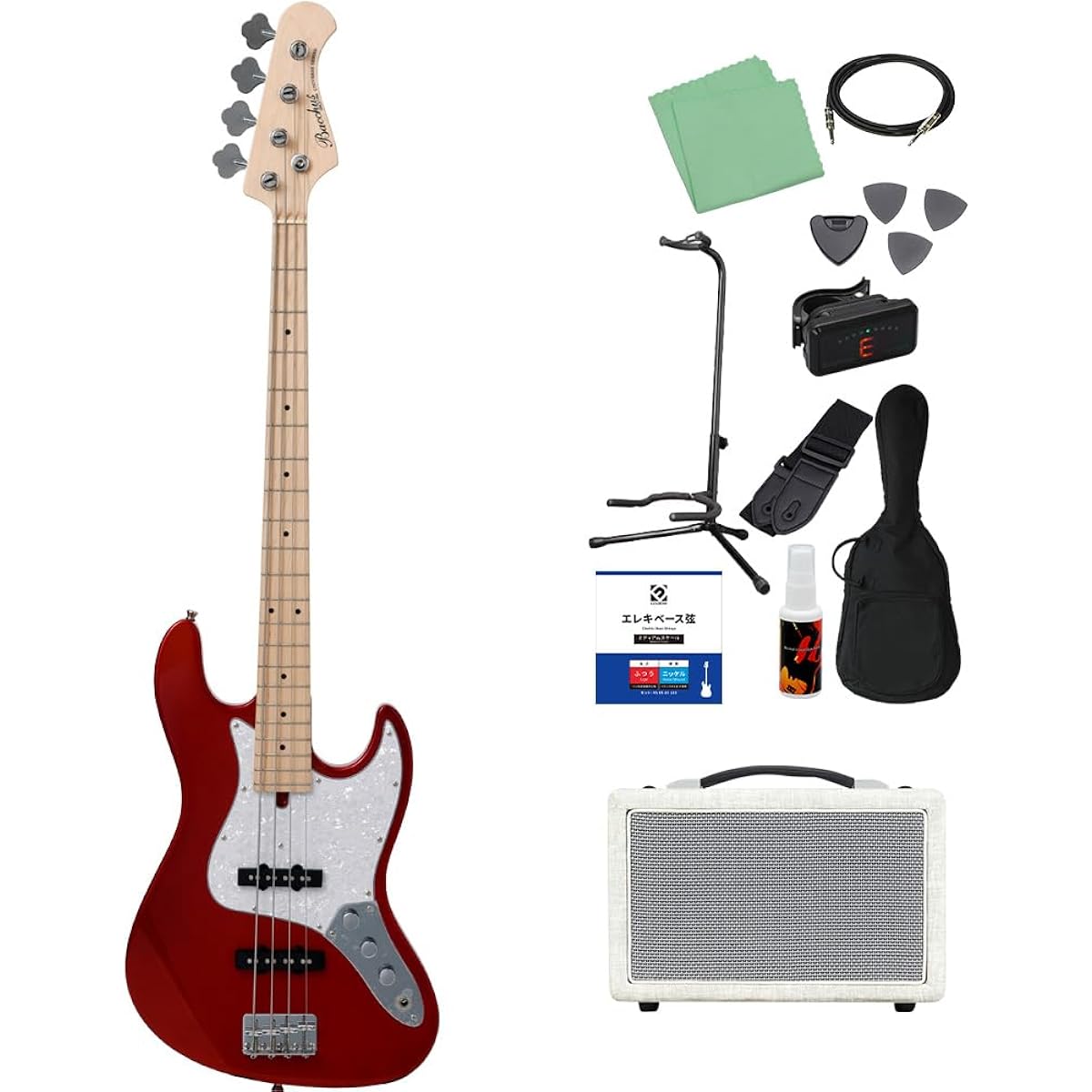 Bacchus WJB-360M CAR Bass Beginner 12-piece Set [Shimamura Music's best-selling bass amp included] Jazz bass type Bacchus