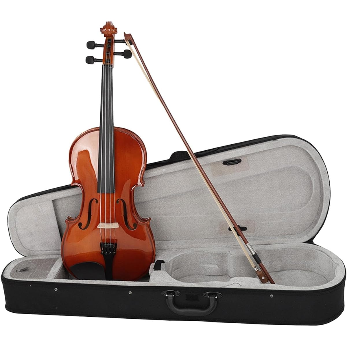 PEWETE 16" Viola 4/4 Full Size Handcrafted Musical Instrument for Kids Adults Bed Dinner Gift for Music Lovers Solid Wood with Case and Bow